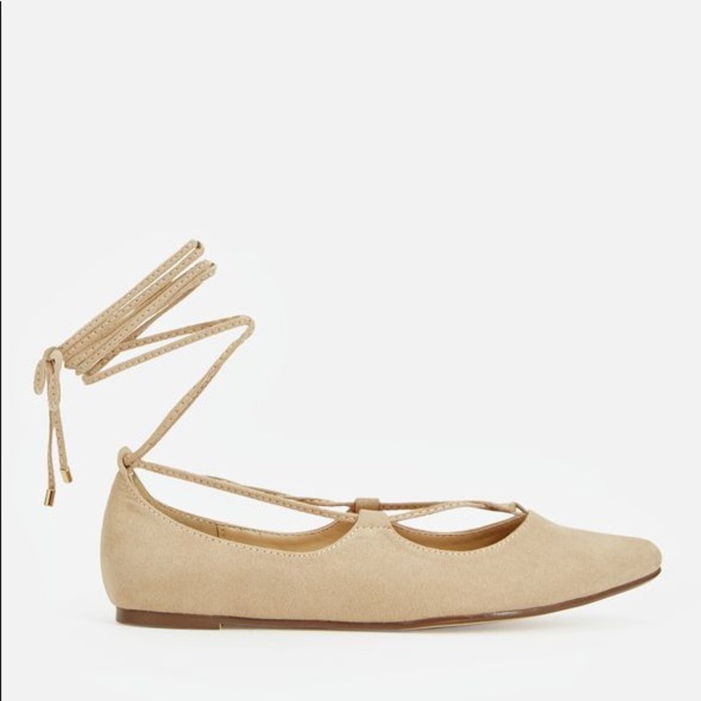 Brand New Never Worn Suede Lace Up Flats